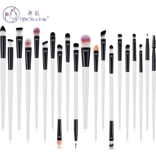 20Pcs Makeup Brushes Set White Black Wooden Handle For Eye Shadow Powder Eyeliner Eyelash Eyebrow Make Up Brush Beauty Tool