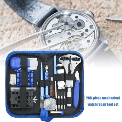 208PCS Watch Repair tool Kit Watch Link Pin Remover Case Opener Spring Bar Remover Watch Tools Kit for Clock Mechanical Watches