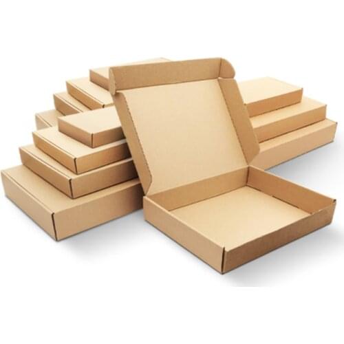 30Pcs Thick Carton Mailer Box Kraft Paper Small Gift Packing Box Brown Cardboard Jewelry Express Box Blank Corrugated Box 22Size