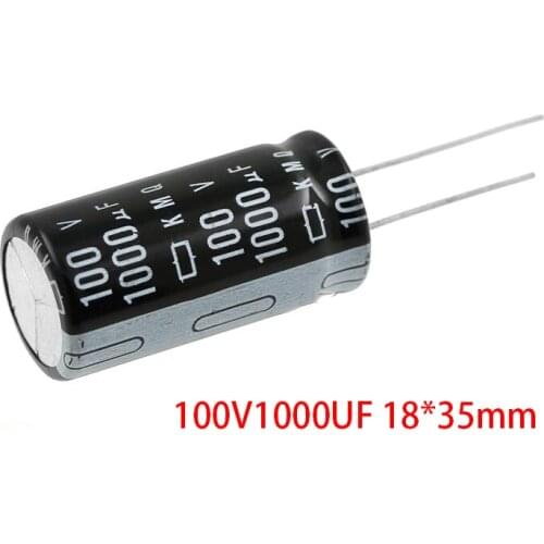 5PCS 100V1000UF 18*35mm 1000UF 100V 18x35 mm Aluminum Electrolytic Capacitor DIP