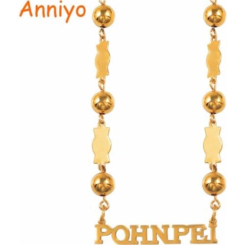 Anniyo Pohnpei Island Micronesia Beads Chain Necklaces Jewelry for Women Ponape Gifts Trendy Items #057821