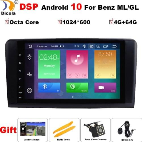 9" PX5 DSP Android 10 4G+64G Car Radio GPS For Mercedes Benz ML GL W164 ML350 ML500 GL320 Stereo Navigation IPS Screen NO DVD