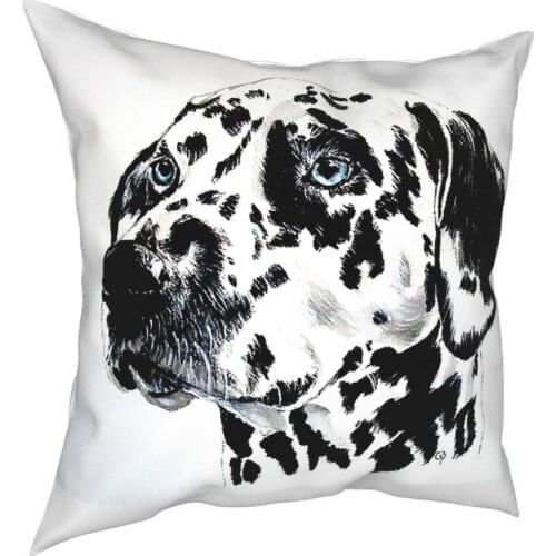 Dalmatian Dog Animal Lover Square Pillow Case Polyester Throw Pillow Custom Pillowcase