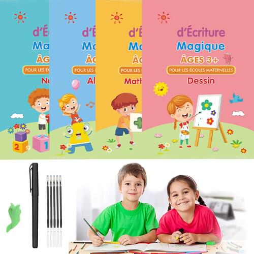 Childrens Magic Practice Copybooks Enlarged Size Reusable 3DCopybooksHomeSchool Education SuppliesNumber and Letter Recognition