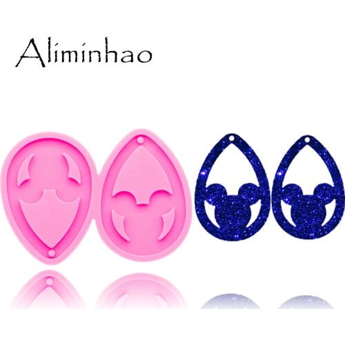 DY0307 Shiny L/M/S Water drop shape mouse earrings Handmade DIY epoxy mould Silicone Molds women trinket fashion jewelry