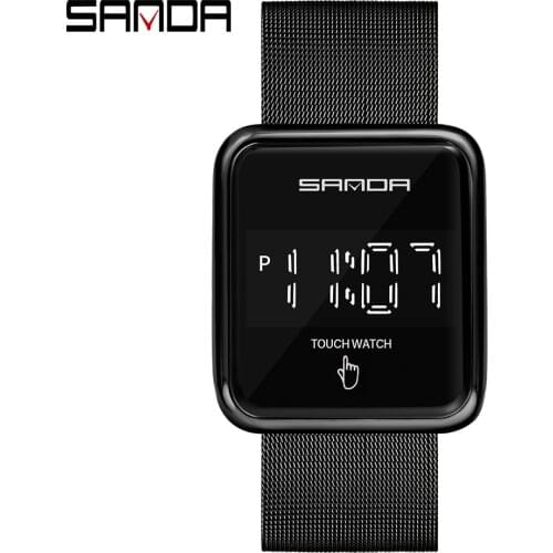 Sanda Electronic Wrist Watch relógio masculino Digital Male Watch Waterproof Casual Clock Led Touch Screen Mens watches 2020