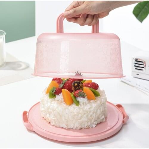 Cake Box Handle Secure Snap Anti-cross Smell Home Baking Food Preservation Fruit Multifunctional Portable Storage Box