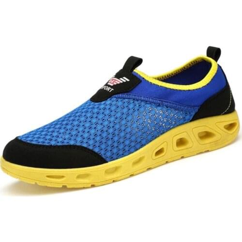 Summer Sports Shoes Breathable Mesh Shoes Mesh Panel Shoes Lazy Mens Shoes