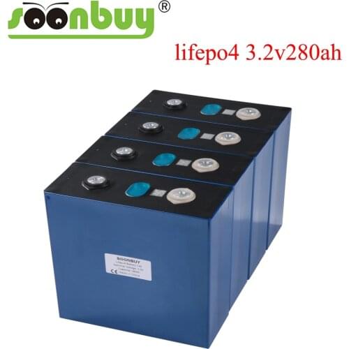 4PCS 3.2V280Ah Lithium Iron Phosphate Cell solar12V280AH 12V300Ah cells lifepo4 Rechargeable Battery EU US TAX FREE