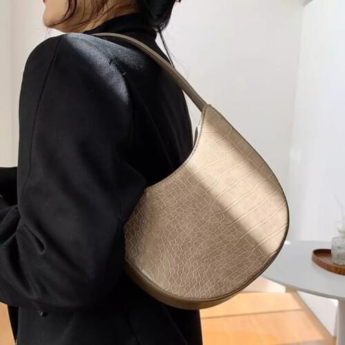 Crocodile Pattern Small PU Leather Shoulder Bags for Women 2021 Branded Trend Handbags and Purses Simple Trending Hand Bag