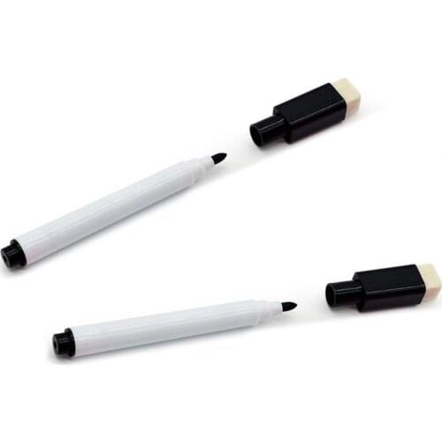 10 Pcs/set Erasable Whiteboard Marker Pen Set With Chalk Ink Black Student Pen Eraser Children Marker Kids Pen Drawing C1W6