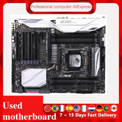 For ASUS X99-DELUXE II Original Used Desktop X99 X99M 2011 Socket LGA 2011 Core i7 LGA2011 V3 DDR3 Motherboard
