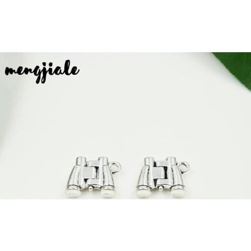 MENGJIALE 15pcs/lot Antique Silver Plated Telescope Charms Pendant for Jewelry Making Earrings Bracelet Accessories DIY 17x13mm