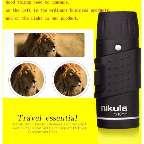 HD Portable Binoculars Wholesale Authentic Laser Anti-counterfeiting NIKULA 7X18 Dual-adjusting Ultra Running Vision Monoculars