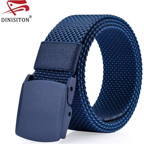 DINISITON Mens Thicken Canvas Military Belt Army Tactical Belts High Quality Male Strap Resin Automatic Buckle Cintos CM06