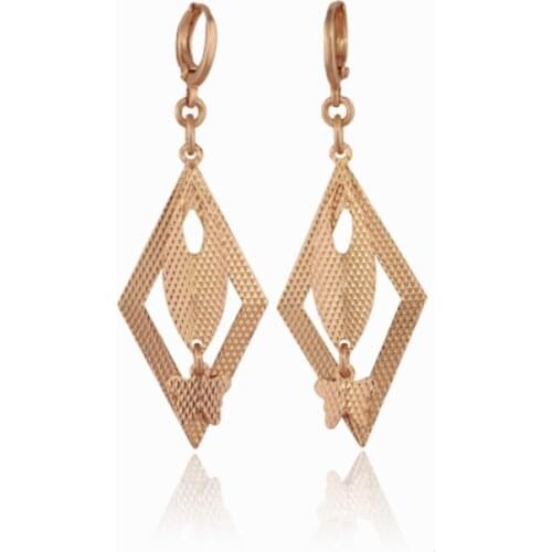 MxGxFam Butterfly Earring 18 yellow Gold Color for Elegant Women lead and Nickel Free (Fobid Allergy)