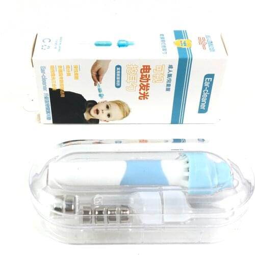 Earwax Cleaner Rotating Smart Earpick Earwax Removal Tool 2 Silicone Tips Ear Wax Cleaning Kit Electric FlashLight Ear Cleaner