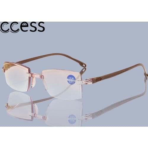 Bifocal Far Near Anti Blue Light Reading Eyeglasses Magnification Eyewear Presbyopic Glasses Diopter Dimond Cutting+1.0 To +4.0