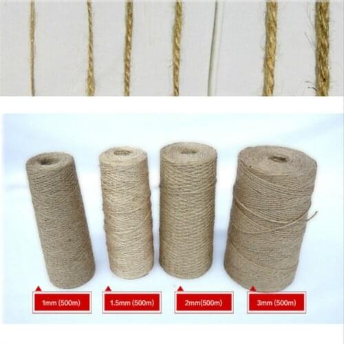 Pick 1mm 2mm 3mm 4mm 5mm 6mm Diameter natural Hemp Cords linen Jute Cord Thread for gift package weaved Crafts handcraft EH48