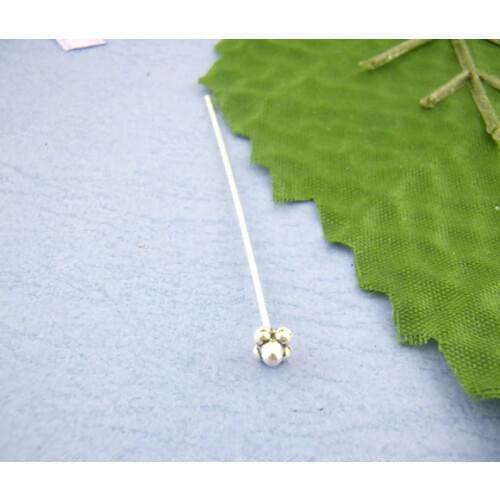 Lovely 30PCs Handmade Tibetan silver Head Pins 52mm (B00403)