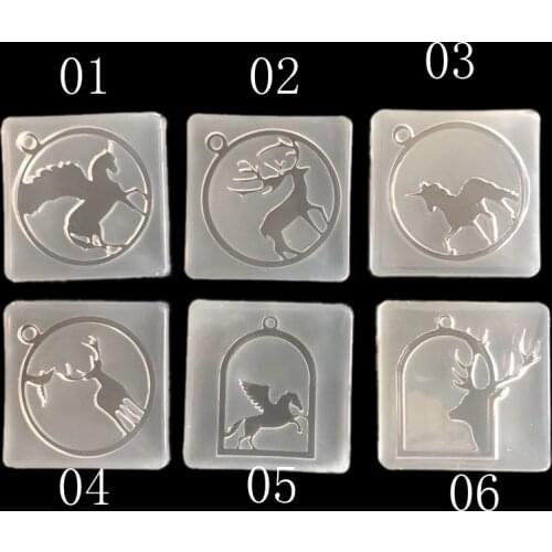 Silicone Mold for jewelry frame animals horse unicorn Deer pendant Resin Silicone Mould handmade epoxy resin molds
