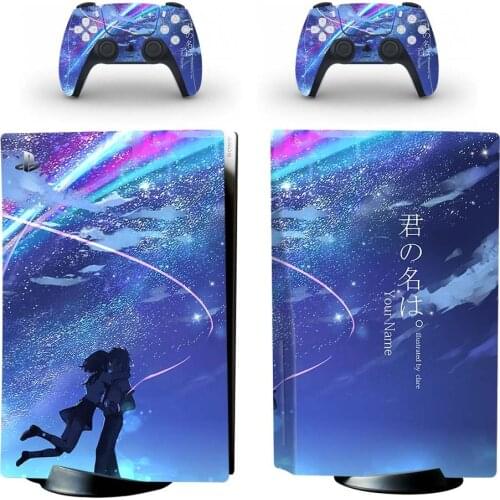 Anime Your Name PS5 Standard Disc Edition Skin Sticker Decal Cover for PlayStation 5 Console & Controller PS5 Skin Sticker Vinyl