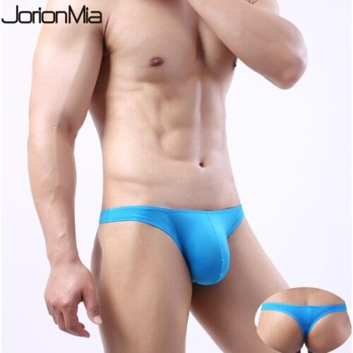 Men Solid G Strings Thong Underwear Ice Silk Sexy Gay Sissy Tanga Hombre Jockstrap Penise Bag Breathable Thin Men Underwear 1701