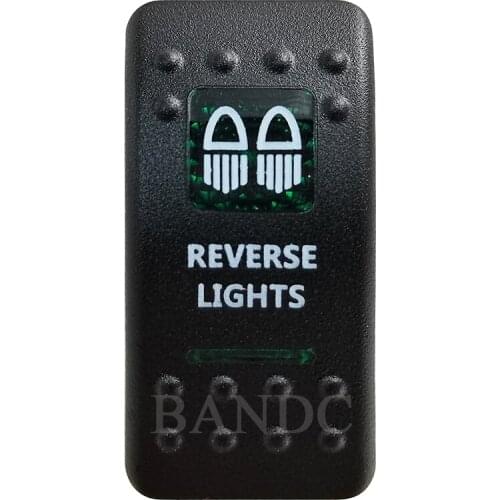 REVERSE LIGHTS Rocker Switch Cover Cap Green Window Labeled for Car Boat Truck Carling ARB NARVA ,Cover Cap Only！Waterproof