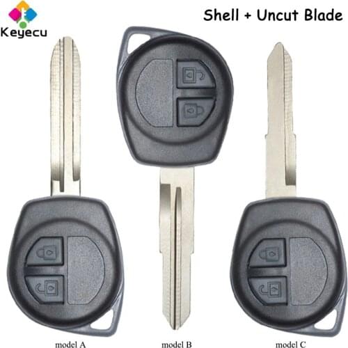 KEYECU Replacement Remote Car Key Shell With 2 Buttons& Model A/ B/ C - FOB for Suzuki Grand Vitara Swift Ignis SX4 Liana Alto