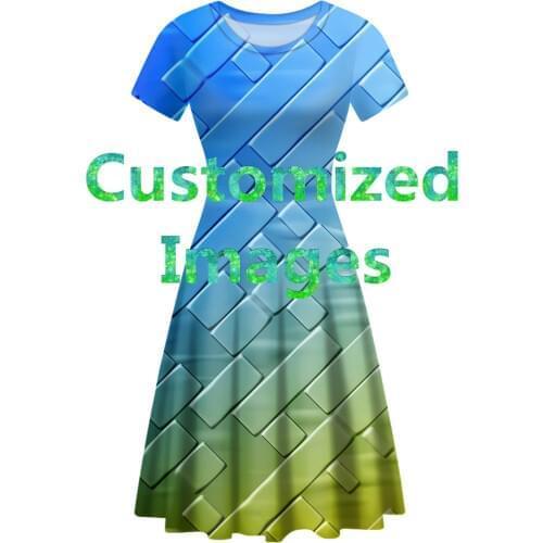 FORUSEDIGNS Fashion Women Dress Print On Demand Summer Short Sleeves Elegance Lady Party/Casual Clothes Vestidos de verano S-XXL