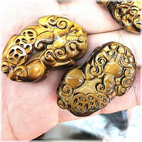 Tiger eye myth brave troops carving charms pendants size 30x35mm for craft hanging for cars accessories
