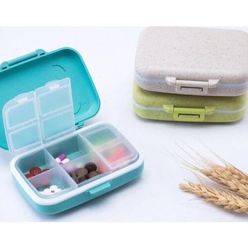 1pc Portable Mini Medicines Box Removable 6 Slots Boxes Pills Small Boxes Travel Pill Case