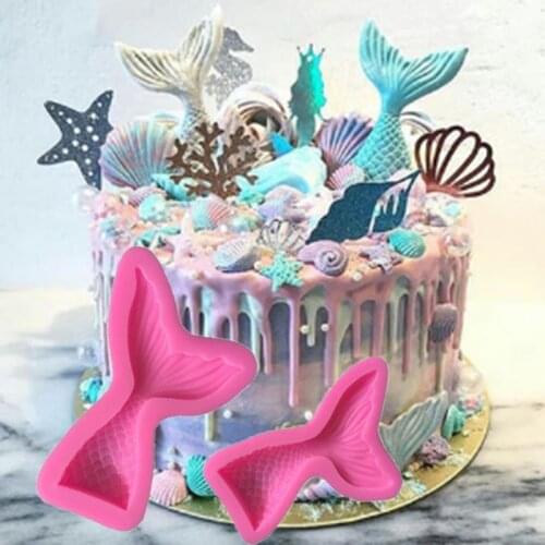 1 pcs Silicone Mold Mermaid Tail Conch patten Gum Paste Chocolate Fondant Cake Molds Candy Molds Party Cupcake Decorating Tools