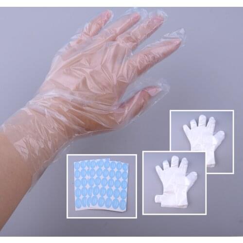 200pcs Clear Plastic Disposable Long Gloves Paraffin Bath Liners Water Resistant Oil-Isolated Food Processing Skin Care