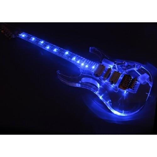 Good quality acrylic electric guitar with blue light free shipping blue light