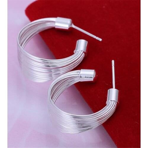 Retro national wind silver color Stud Earrings Beautiful Girls Accessories free shipping E005