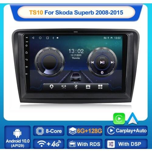 MEKEDE TS10 For Skoda Superb 2 B6 2008-2015 Car Radio Multimedia Video Player Navigation stereo GPS Android 10 no 2din 2 din DVD
