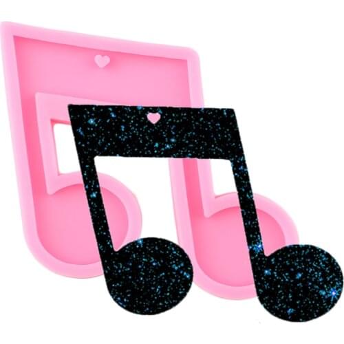 Shiny Musical Note Silicone Molds DIY Epoxy Silicone Resin Crafting Mold for Keychains Mold Jewelry Pendant Polymer Clay Mould