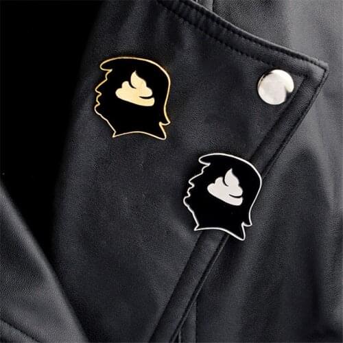 XIAONIANSHI Brand Design Trump Shithead Enamel Pin Hard Lapel Pins Brooches Funny Leather Badges Jackets Backpack Jewelry Gifts