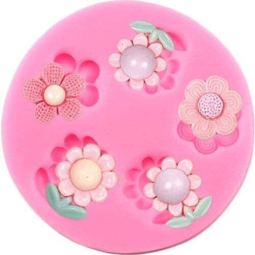 Flower Silicone Mold Fondant Cake Decorating Tools Cupcake Topper Molds Candy Clay Chocolate Gumpaste Mould DIY Baking Moulds