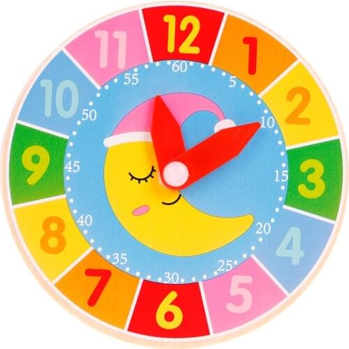 Creative Children Wooden Colorful Clock Toys for Kids Early Preschool Teaching Aids new