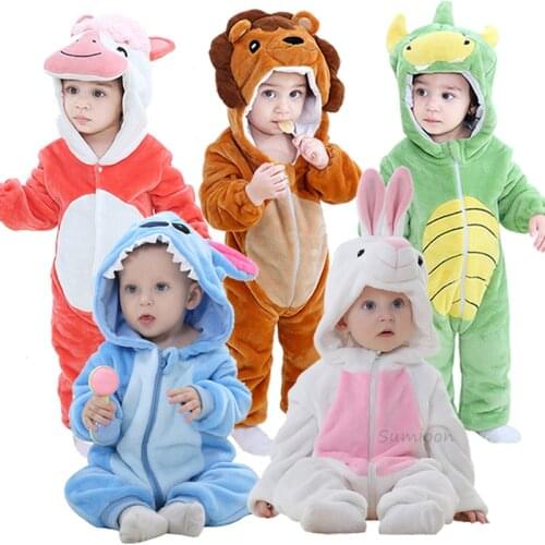 Baby Rompers Cartoon Lion Unicorn Animal Onesie For Kids Jumpsuit Winter Overalls Toddler Clothing Inflant Christmas Costumes