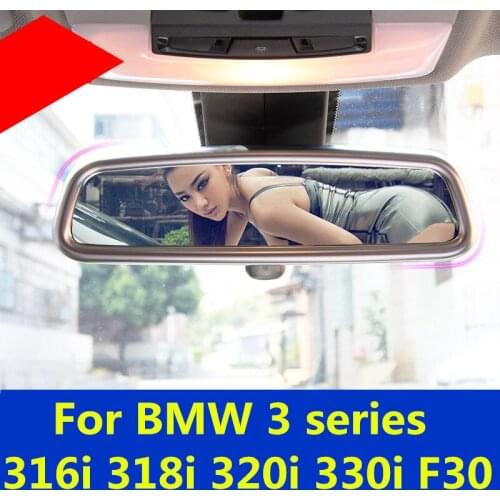 For BMW 3 series 316i 318i 320i 330i F30 indoor roof front backup rearview rear view mirror cover trim frame sticker accessories