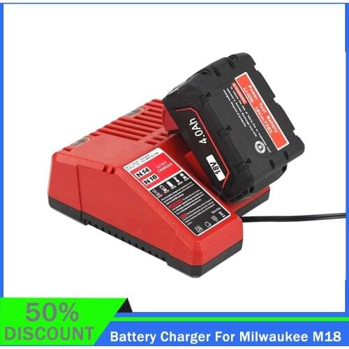 In Stock Eu Plug 18V Power Tool Lithium Battery Charger Replacement For Milwaukee M18
