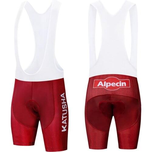 KATUSHA 2019 Cycling Bib Shorts With Straps Gel Pad Men Anti Slip Cycling MTB Bike Shorts Bicycle Bib Short Pants Tights