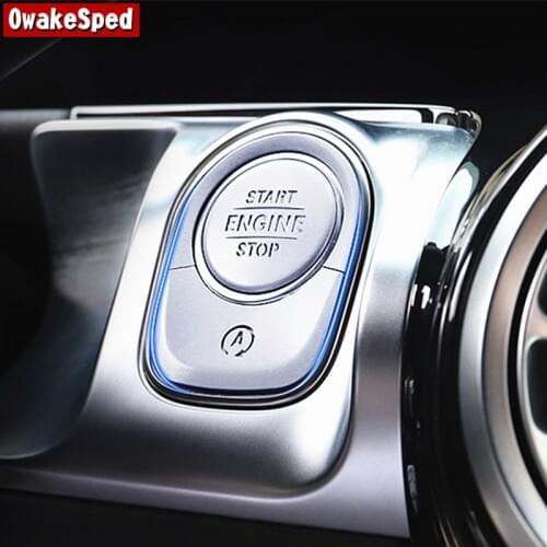 Start Engine Stop Buttons Sequins Decoration Cover Trim For Mercedes Benz W177 W247 C118 X247 H247 Aluminum Alloy Accessories