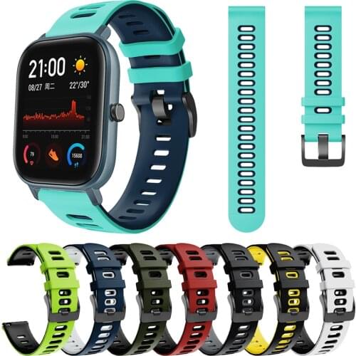 Colorful Silicone Wrist Strap For Amazfit GTS / Bip Band Sport Watchband For COLMI P8 LAND 1 Smartwatch Accessories Bracelet