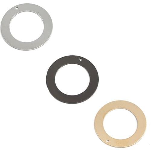 24*0.5mm brass multicolor single hole smooth hollow round necklace pendant, used to make diy jewelry components