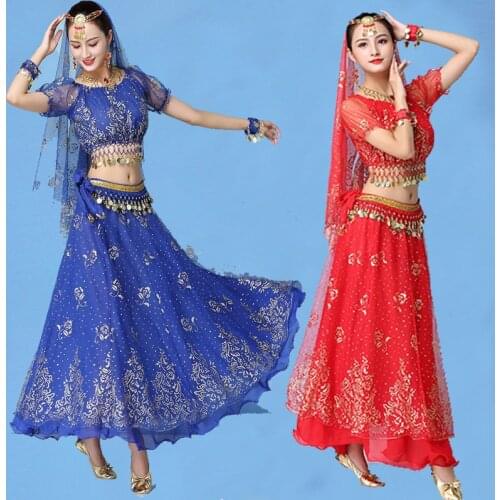 Lady Egypt Dance Wear Bollywood Indian Dance Costume Set Adult Practice Belly Dancing Clothes Belly Skirt