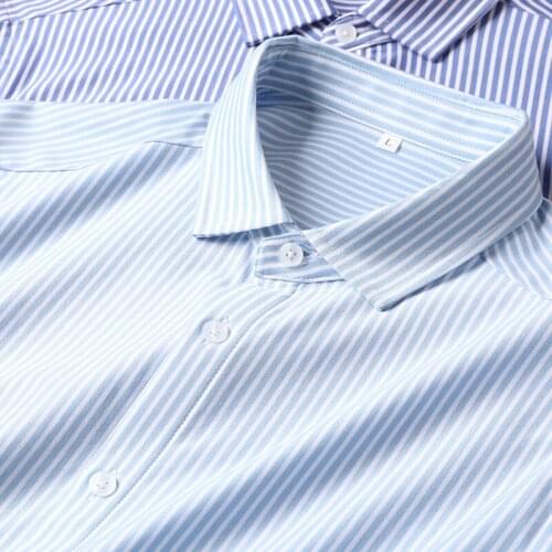 Small fresh British style striped shirt high-end all-match Korean version of business casual mens Windsor collar long sleeve sh